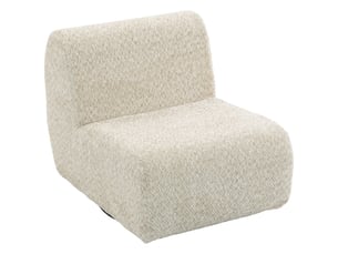 Fauteuil de salon pivotant 360°, canapé 1 place rembourré en chenille avec assise extra-large, rembourrage épais, beige