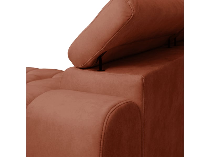  Canapé d'angle aldo avec fonction couchage, côté droit, tissu salvador wr, cuivré (07)  - Conforama E