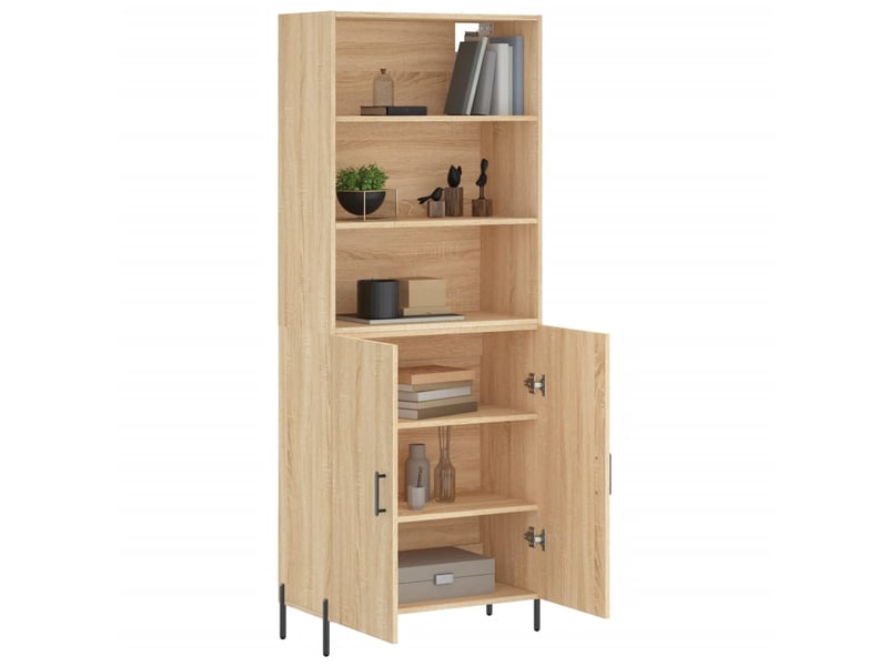 Buffet haut - bahut - meuble de rangement chêne sonoma 69,5x34x180 cm bois d'ingénierie - Conforama C