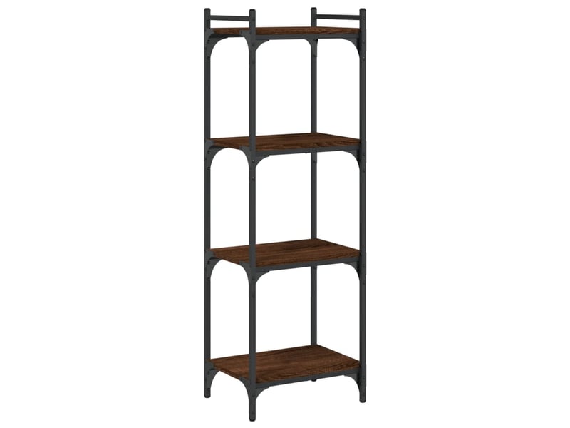  Bibliothèque 4 niveaux, armoire à livres chêne marron 40x30x120cm bois ingénierie  - Conforama A