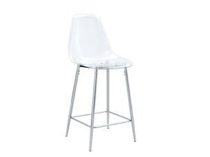 tabouret de bar  <strong>OKWISH</strong>  - argenté hauteur d'assise 65.02 cm vendu Par 4