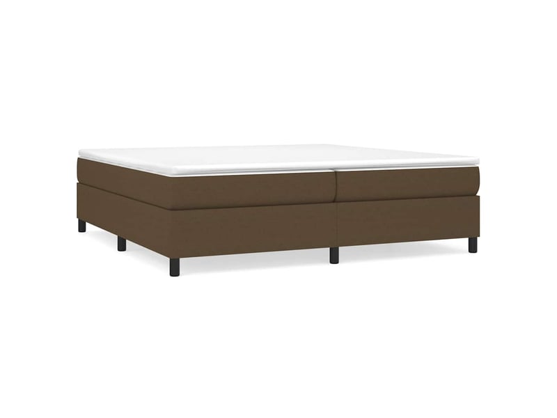  Lit double- lit adulte -  cadre de lit à lattes marron foncé 200x200 cm tissu  - Conforama A