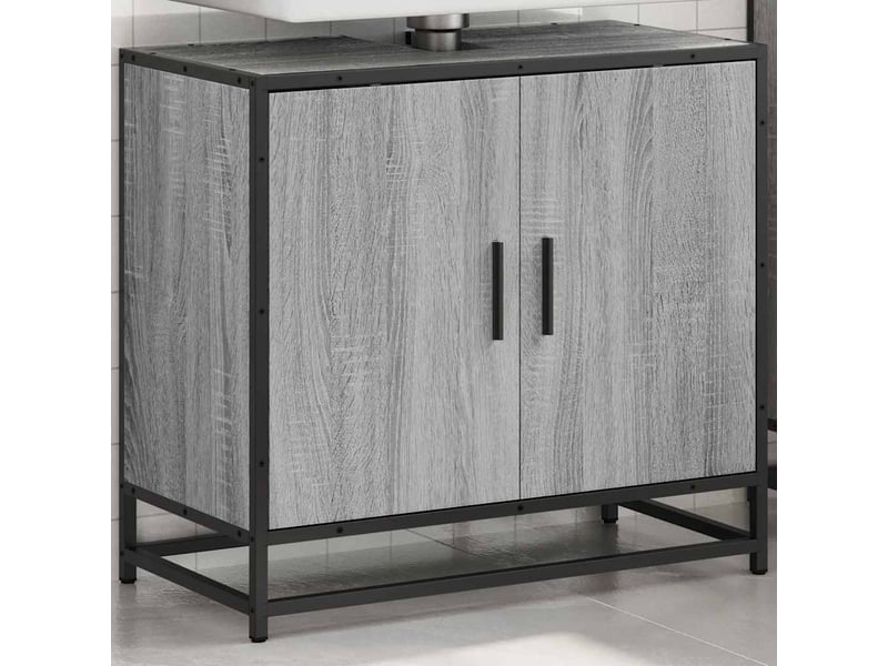  Armoire de lavabo de salle de bain sonoma gris 65x33x60 cm  - Conforama C