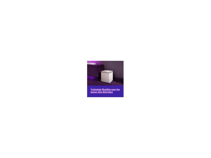  Caisson subwoofer sans fil lifestyle ultra cleanbass port 2,0 w blanc nuage 8216398 - Conforama D