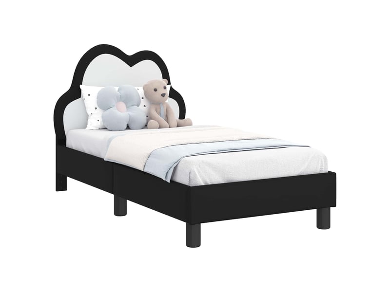  Lit simple- lit adulte -  cadre de lit pour tout-petit avec tête de lit noir 70 x 140 cm  - Conforama A