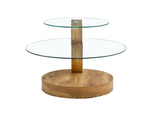 Table basse rond(e) coloris bicolore MEUBLIV - 69.9 cmx89.9 cm