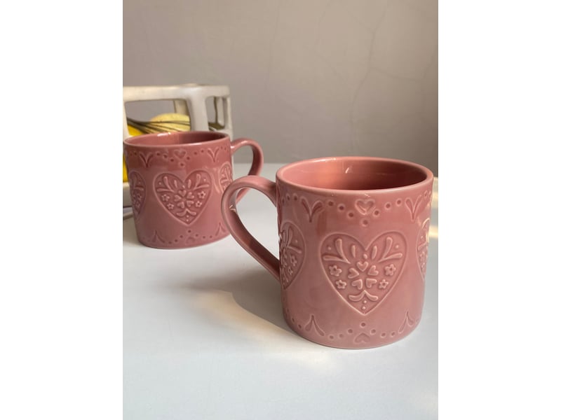  Mug en céramique, cœur rouge, modèle lewis heart, 350 ml  - Conforama C