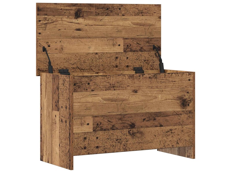  Coffre de rangement avec stockage bois ancien 80x40x50 cm  - Conforama E