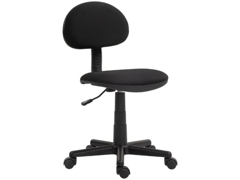  Chaise de bureau ergonomique en tissu extensible noir, pivotante et réglable en hauteur  - Conforama A