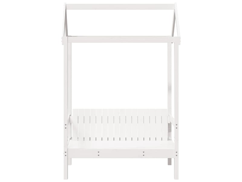  Banc avec toit blanc 117,5x70x176,5 cm bois de pin massif  - Conforama D