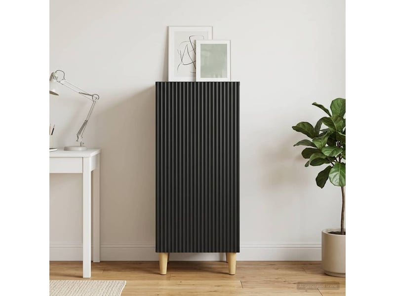  Buffet - bahut - meuble de rangement noir 33 x 34,5 x 90 cm bois d'ingénierie  - Conforama D
