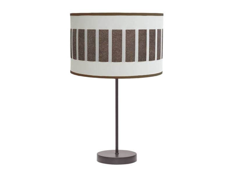  Fabrilamp ivanna grande lampe à poser marron blanc rouille, abat-jour cylindrique textile, 1 x e27, 62 cm 188471117 - Conforama A