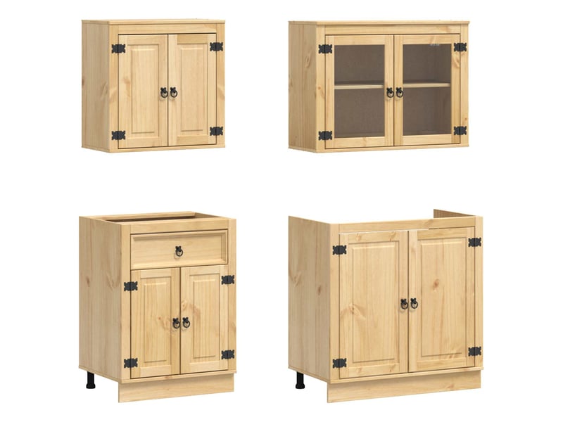  Armoire de rangement moderne chic salle à manger 140 x 46 x 81,5 cm grand espace de stockage en pin massif miel 02_0056016  - Conforama C