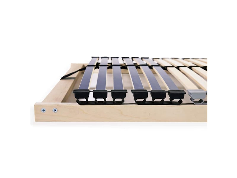  Lit simple- lit adulte -  sommier à lattes marron 90 x 190 cm bois de hêtre massif  - Conforama D