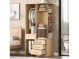 Armoire  battante  3 tiroir(s) <strong>MAISENTIEL</strong> <strong></strong> coloris bois clair largeur 70 cm