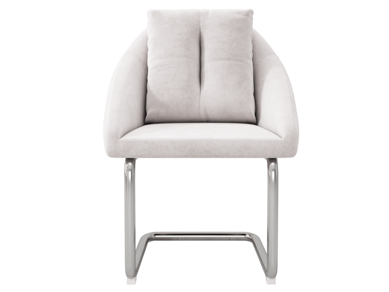 Lot de 4 chaises pivotantes en velours beige avec coussin, piètement courbé – confort luxe salon & chambre - Conforama A