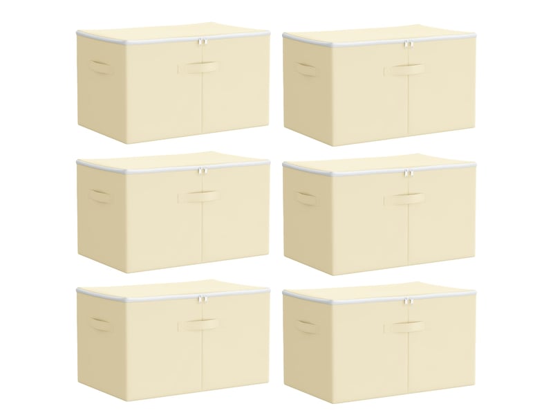 Boîte de rangement 6 pcs tissu intissé 55x35x32 cm 61,6 l shl37055 - Conforama A
