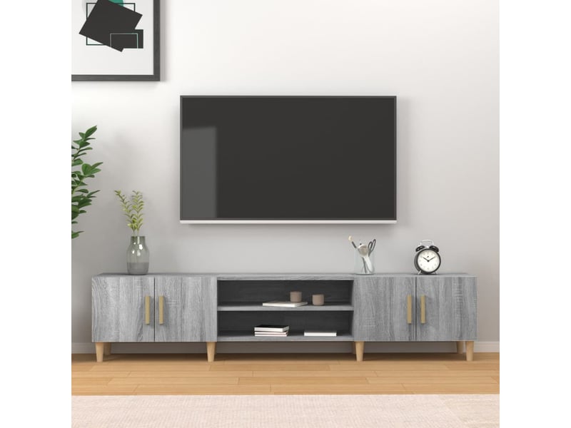  Meuble tv - banc tv - meuble de rangement sonoma gris 180x31,5x40 cm bois d'ingénierie  - Conforama B