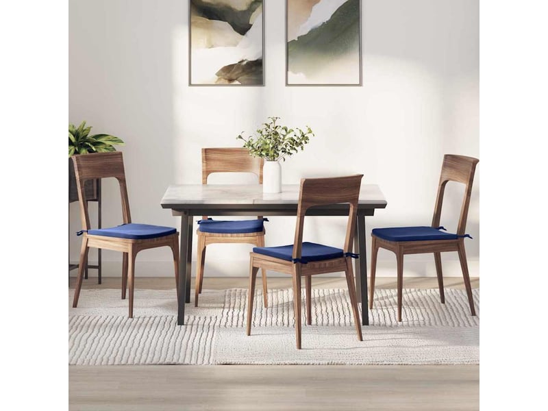  Lot de 4 coussins de siège, coussins décoratifs velours bleu police 40 x 40 x 3 cm cf60036  - Conforama B