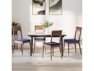 Lot de 4 coussins de siège, coussins décoratifs velours bleu police 40 x 40 x 3 cm cf60036