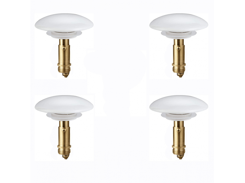  Lemroe 2 pcs bouchon de vidange en cuivre,anti-fuite,filtre de vidange d'évier avec couvercle en céramique (blanc + or,taille : 6,6 cm)  - Conforama D