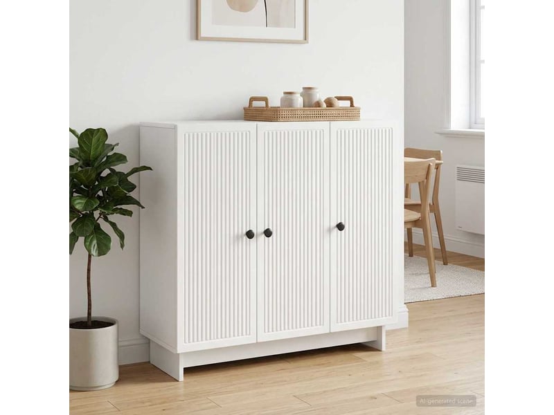  Buffet - bahut - meuble de rangement blanc 89 x 34,5 x 80 cm bois d'ingénierie  - Conforama B