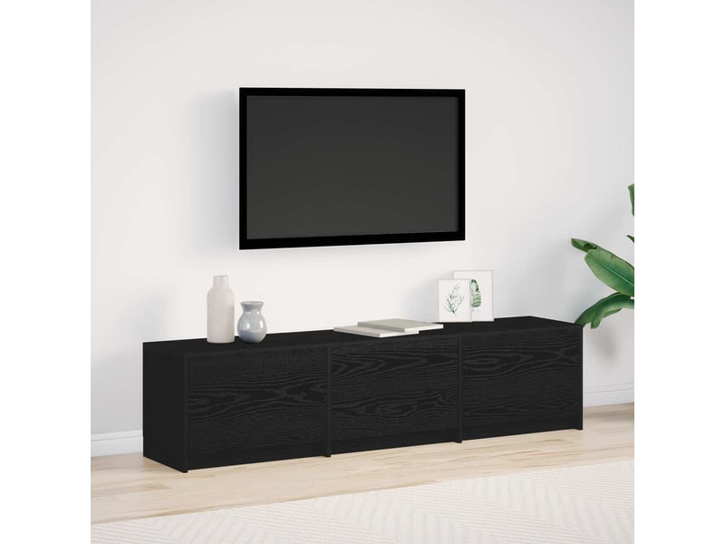 Meuble tv - banc tv - meuble de rangement chêne noir bois d'ingénierie - Conforama B