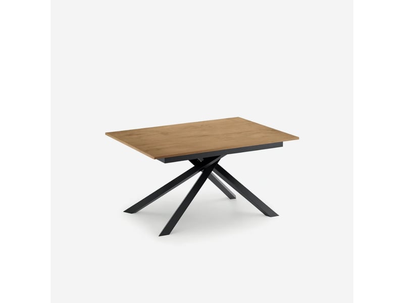  Table extensible en mélaminé avec structure noire 140190x90 pluto - chêne  - Conforama C