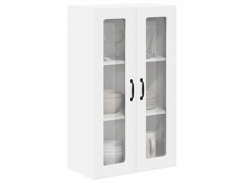  Meuble mural de cuisine, cabinet en verre mural blanc 60x31x100cm shl8301  - Conforama C