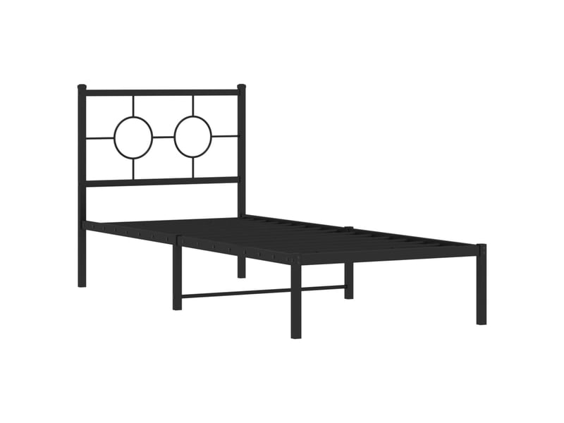 Lit simple- lit adulte - cadre de lit métal sans matelas avec tête de lit noir 80x200 cm - Conforama B