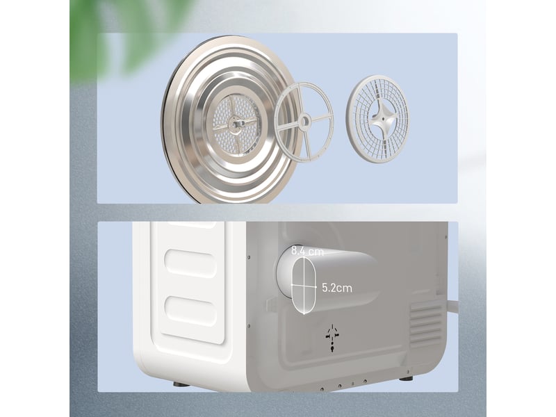 Sèche-linge 4kg 800w 5 modes séchage acier inox blanc - Conforama D