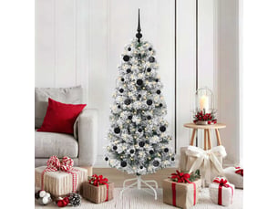 Sapin de noël - arbre de noël artificiel à branches articulées vert et blanc