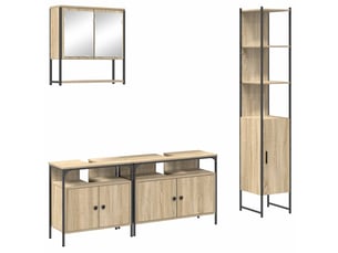 Ensemble de mobilier de salle de bain 4 pièces chêne sonoma cf64549
