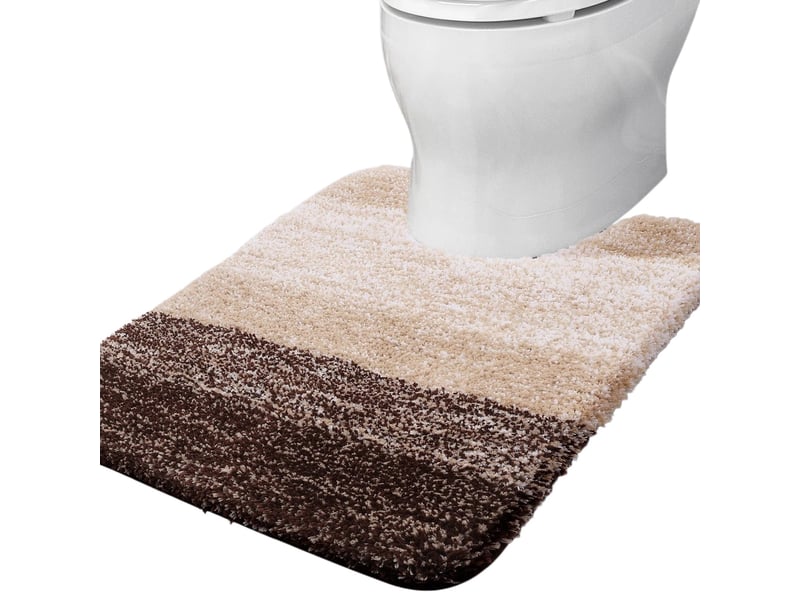  Tapis wc en u en microfibre antidérapant - 20 x 24 pouces - marron  - Conforama A