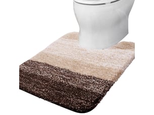 Tapis wc en u en microfibre antidérapant - 20 x 24 pouces - marron