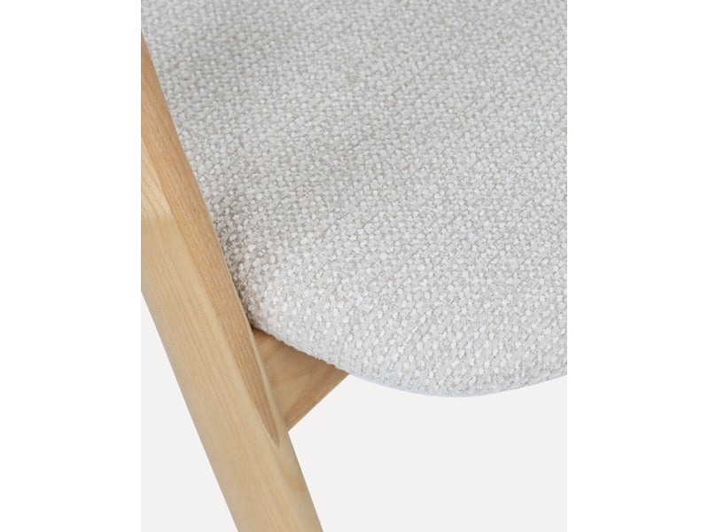  Lot de 2 chaises de salle à manger 53,5 x 58 x 74,5 cm – naturel et blanc cassé – accoudoirs intégrés  - Conforama D