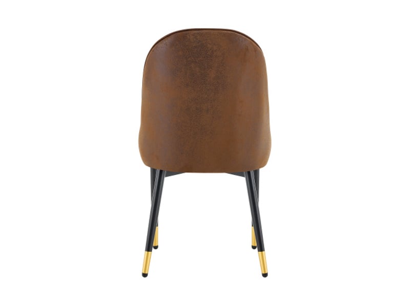  Ensemble de 2 chaises de salle à manger marron - dossier motif éclair, rembourrage épais, cadre métallique robuste  - Conforama E