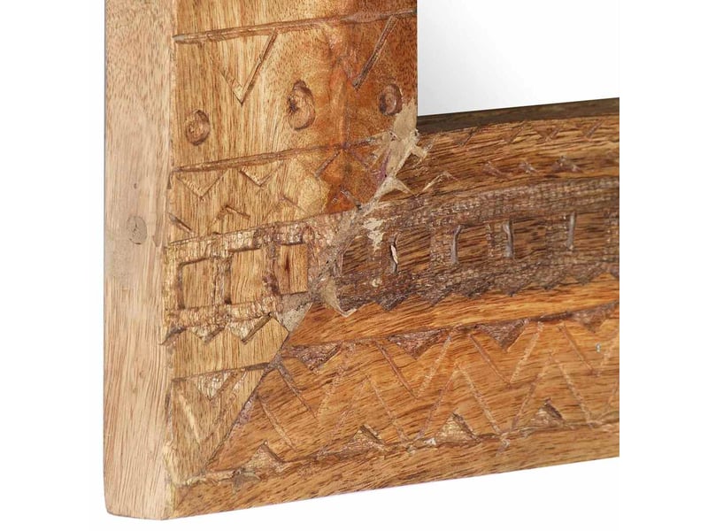  Miroir, miroir décoratif sculpté à la main 50x50x2,5 cm bois de manguier solide cf62920  - Conforama D