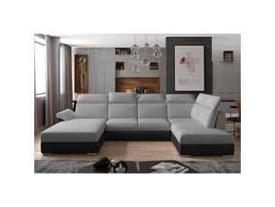 Canapé panoramique convertible majesta 5 places gris et noir – angle gauche