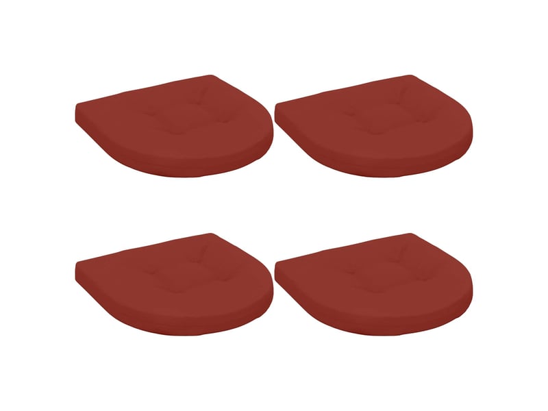  Lot de 4 coussins de siège, coussins d'assise 100 % polyester rouge cf60085  - Conforama A