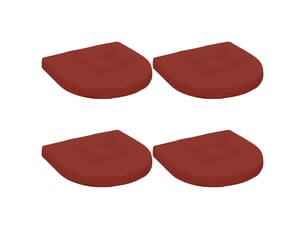 Lot de 4 coussins de siège, coussins d'assise 100 % polyester rouge cf60085