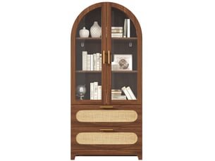 Vitrine coloris bois foncé  OKWISH  - 80 cmx175 cm