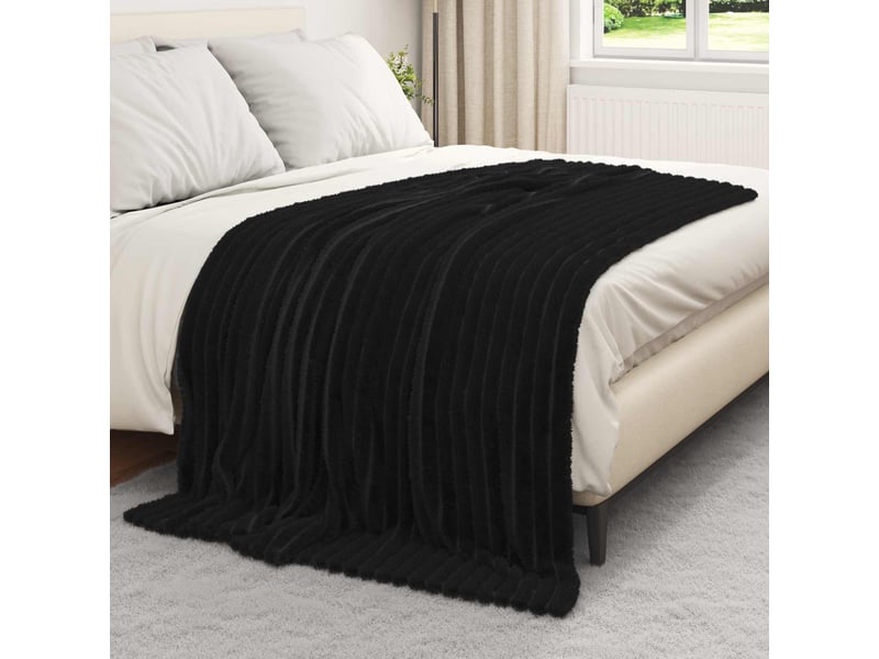  Plaid canapé noir 200x150 cm 0.8 kg polaire  - Conforama C