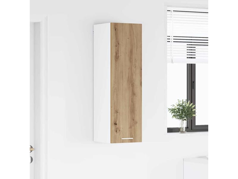Meuble de rangement cuisine, armoire suspendue chêne artisanal 30x31x100cm - Conforama D