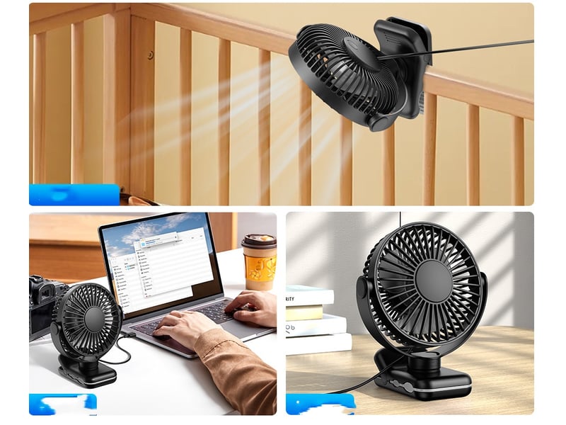  Mini ventilateur à pince rotation°720 ventilateur de table avec clip  - Conforama D