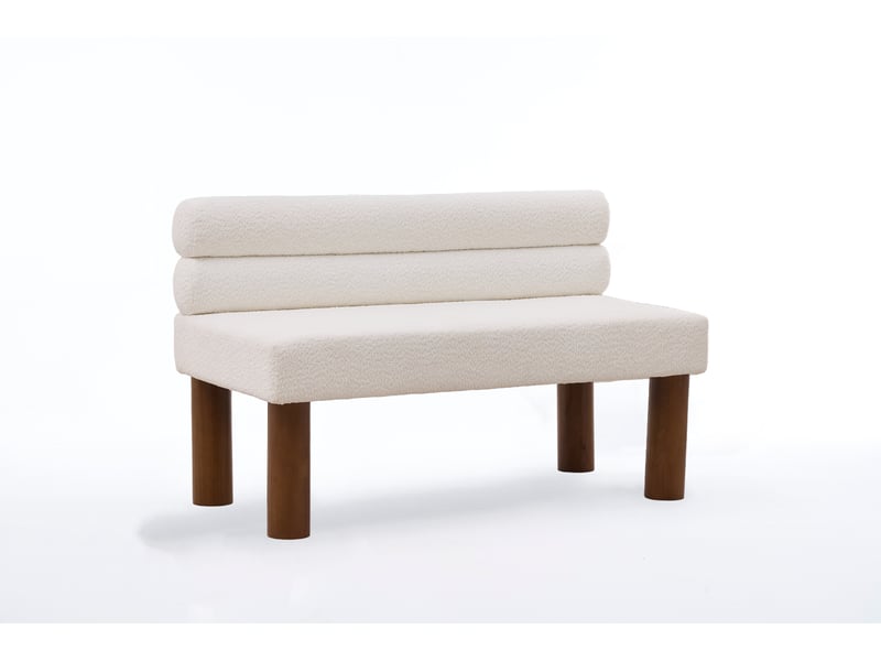  Banquette,116x59x72 cm,style contemporain,tissu bouclette,beige  - Conforama D