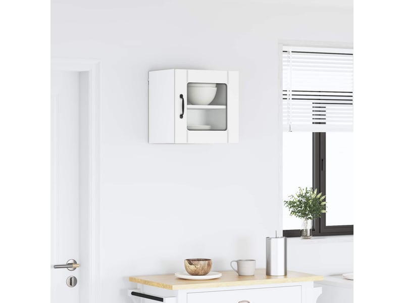  Meuble mural de cuisine, cabinet en verre mural blanc 40x31x40cm shl8077  - Conforama D