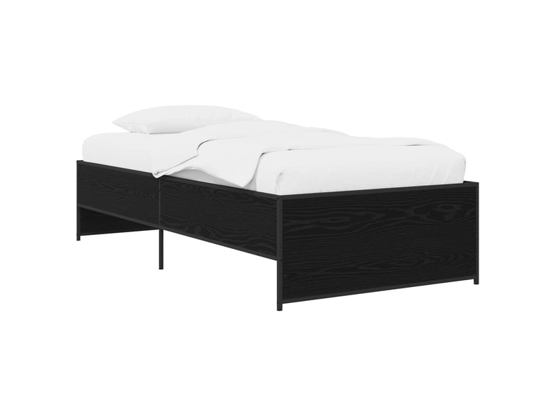  Lit simple- lit adulte -  cadre de lit chêne noir 80 x 200 cm bois d'ingénierie  - Conforama A