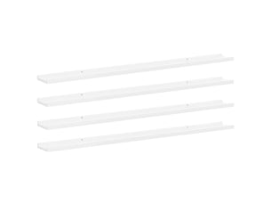 Lot de 4 étagères murales, étagères suspendues blanc brillant 115x9x3 cm cf43200