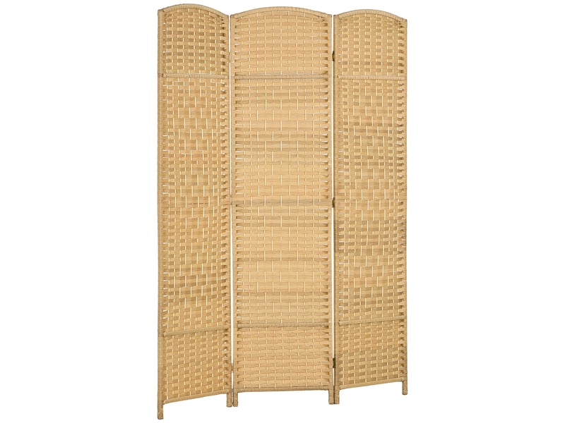 Paravent intérieur en bois 3 panneaux séparateur de pièce pliable pour salon chambre bois naturel 135 x 180 cm  - Conforama B